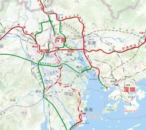 珠江三角铁路网规划示意图