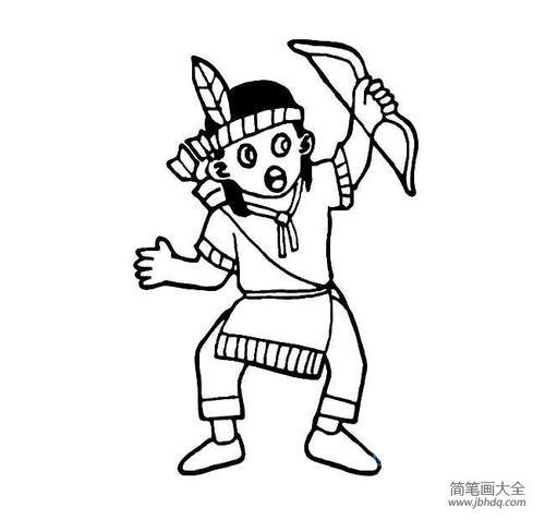 神话人物简笔画 后羿射日简笔画