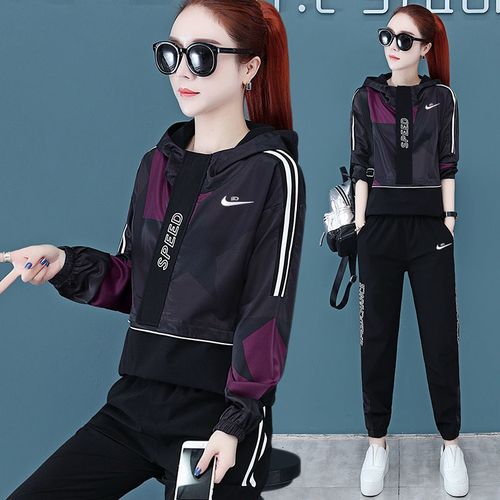 2021年新款运动服,2021年新款女运动套装 官网正品运动服套装女春秋2021年新款韩版宽松时尚休闲卫衣两件套