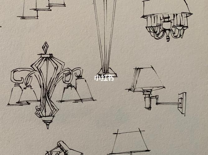灯具绘画|线描画|钢笔画【附带教程】_灯具_绘画_钢笔
