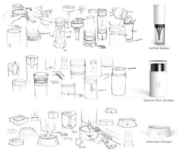 造型独特,ivo便携式咖啡机,厨房家电,工业设计,产品设计,普象网