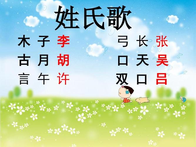 部编人教版语文一年级下册下册语文识字-2姓氏歌市级公开课ppt课件