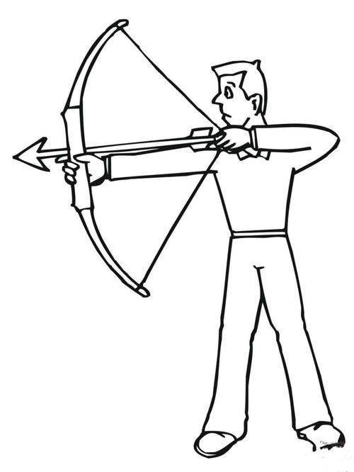 弓箭手射击简笔画(四张) 运动人物简笔画