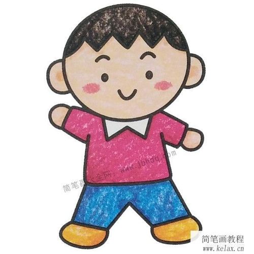 幼儿学画帅气的小男孩