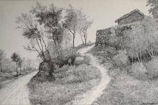 范祥厚老师,钢笔画素描,风景绘画系列