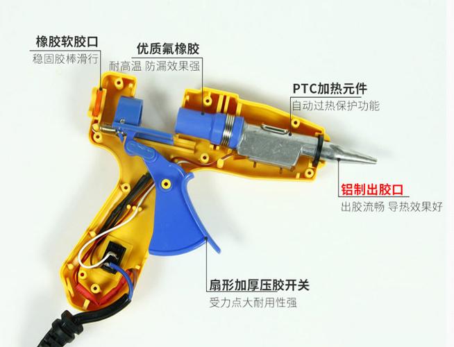 三克斯gg-5热熔胶枪11mm热溶胶条预热快不漏胶长寿命铝嘴100w