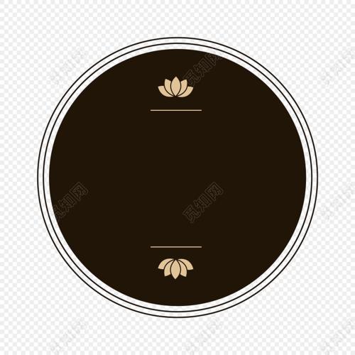 简约黑色圆形荷花背景设计素材