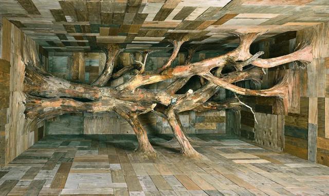 巴西艺术家把树根移植到了地面上