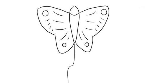 简单的蝴蝶风筝儿童亲子简笔画