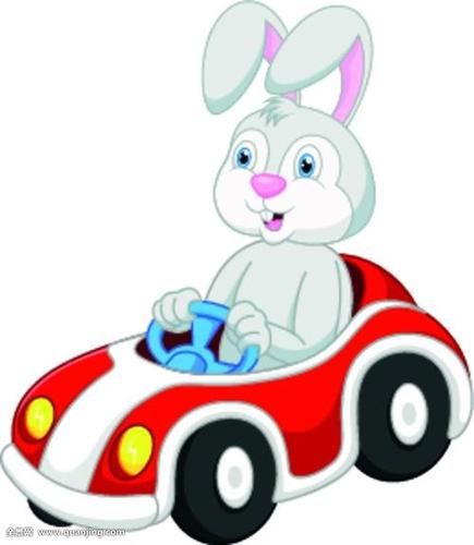 小动物开车简笔画