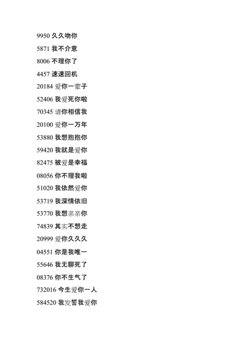 数字代表的爱情含义docx11页