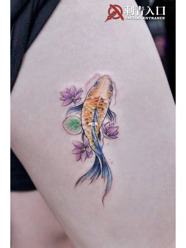 愿你温柔又有力量#小鱼纹身#鲤鱼纹身#水彩_纹身_鲤鱼