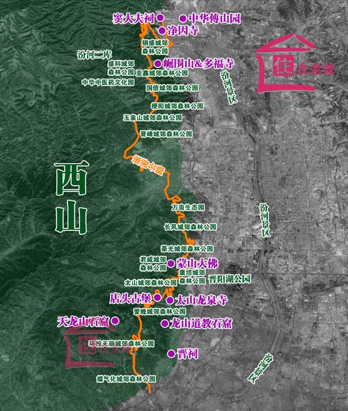 西山旅游公路示意图