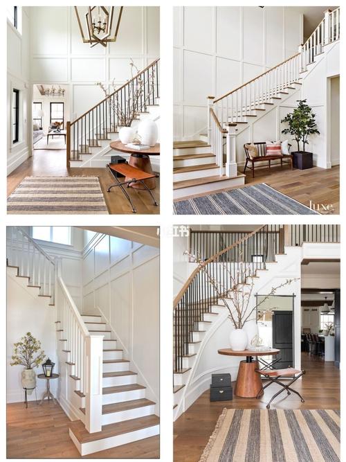 法式别墅楼梯墙面造型设计|楼梯扶手造型75_别墅_色彩搭配_搭配