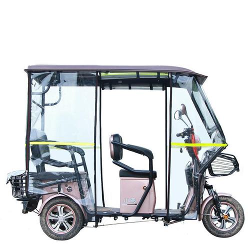 小巴士电动三轮车棚雨棚透明遮阳车篷休闲型车老年雨棚加粗全封闭定制