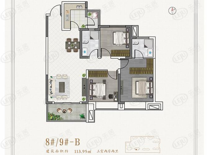 漯河普通住宅,商铺阳光·臻蓝府,在售户型区间113.95