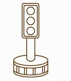 警察和红绿灯的简笔画