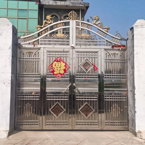 家用大门不锈钢双开门别墅庭院门对开门农村围墙铁门自建房入户门