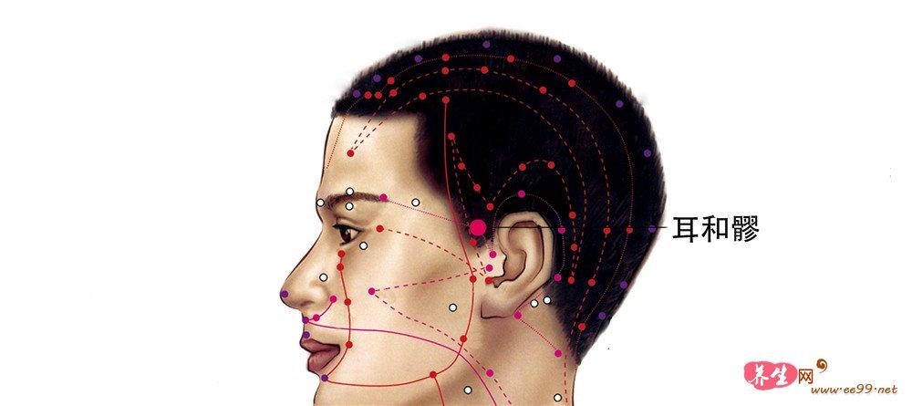 耳和髎穴的准确位置图和作用,耳和髎穴功效,耳和髎穴图片