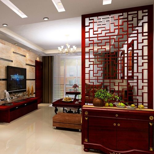 镂空隔断雕花板 背景墙 进门玄关隔断 客厅屏风 隔断墙 实木花格