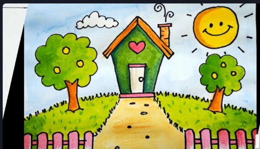 幼儿绘画作品《美丽的家园》