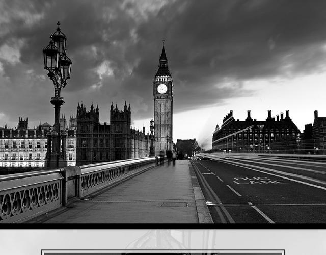 黑白艺术效果城市建筑风景