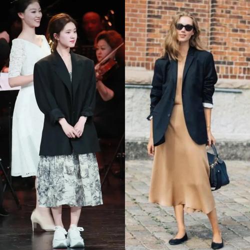 原创穿西装配碎花裙美又飒?其实搭配更重要,像赵露思鞋穿不对就翻车