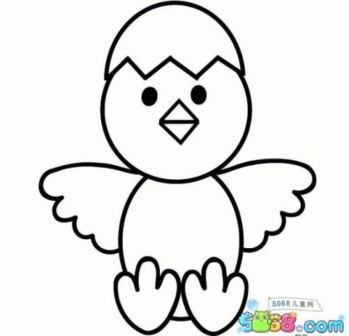 刚出生的小鸡的简笔画