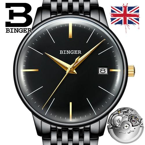 陈小春同款正品binger宾格手表男表全自动机械表表勇创者钢带全黑