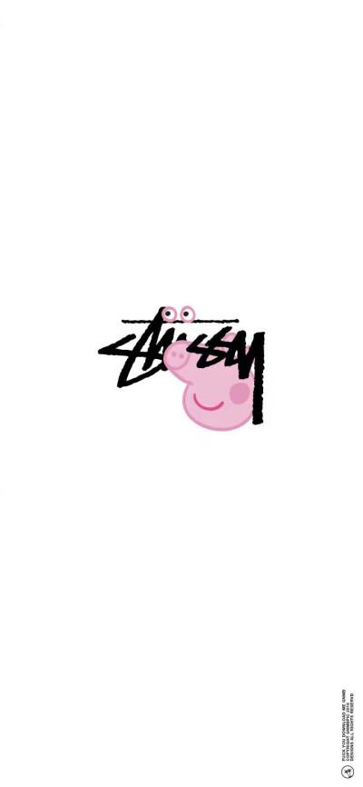 小猪佩琪壁纸 牌子系列 白底 粉色 少女心