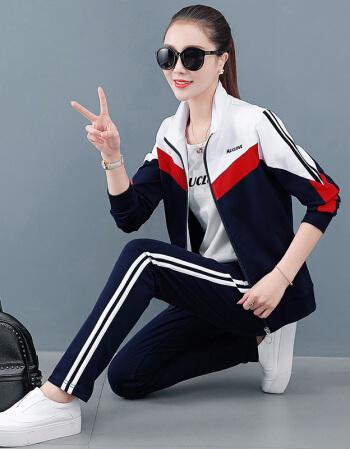 ladidasΗen大码女装运动服套装女春秋2021年新款潮牌宽松韩版秋装