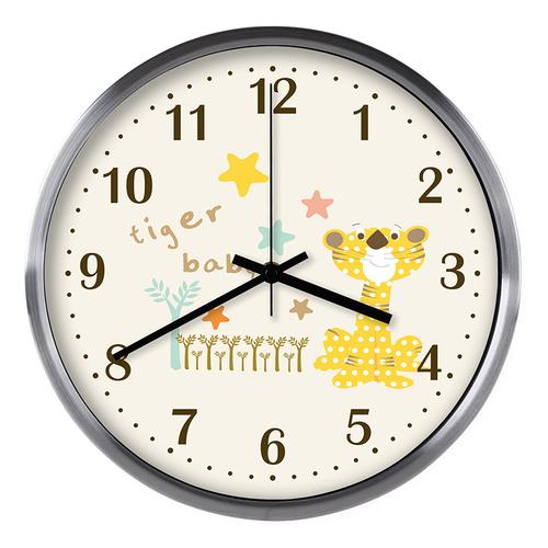 品牌儿童挂钟卡通钟表小老虎挂表静音飞淘装饰时钟幼儿园学校教室