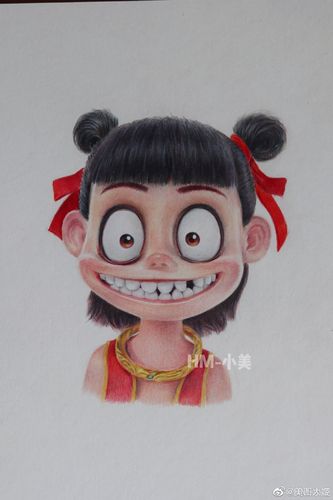彩铅画手绘作品 哪吒作者@hm-小美