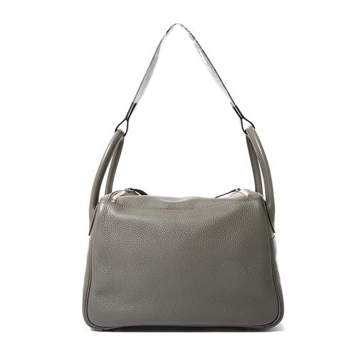 hermes(爱马仕) 8f锡器灰皮质手提包lindy 30