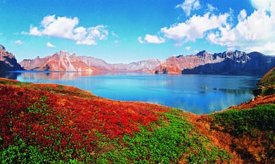 长白山天池剪纸图片