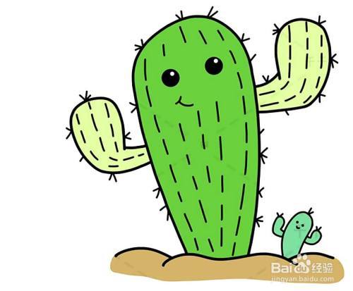 掌手帐插画寒假卡通仙人掌简笔画步骤画法图片大全怎么画简笔画教程
