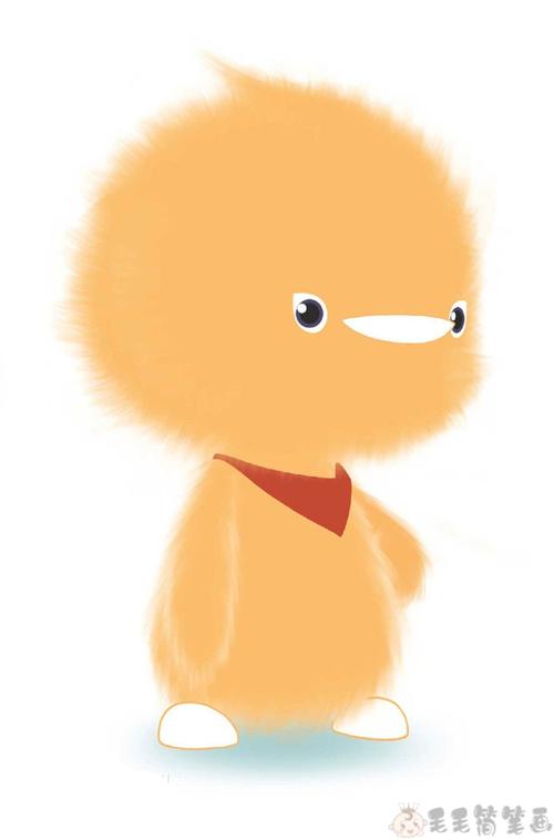 小鸡彩虹中可爱的小鸡儿童画