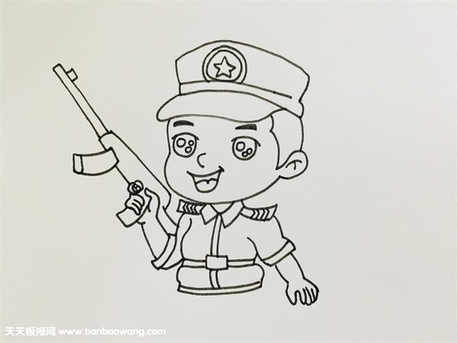 特种兵简笔画步骤