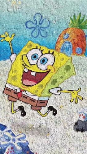 海绵宝宝油画系列可爱壁纸