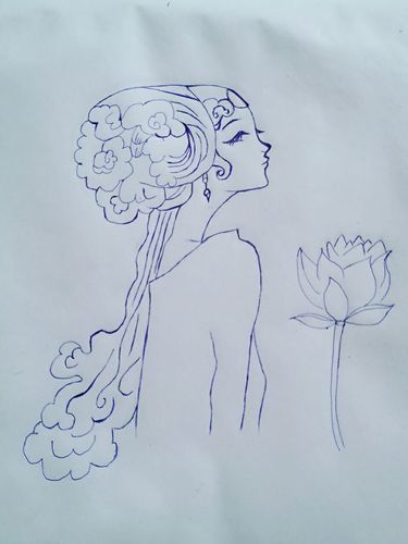 古风发型简笔画