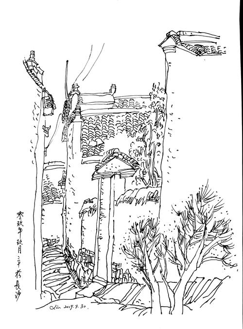 5)黄艾《水性笔风景速写》临摹1(2019.9-2020.3)