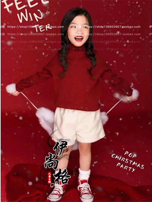 2020新年圣诞主题服装影楼女童写真艺术照潮牌儿童