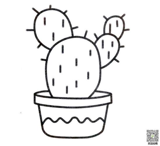 开花仙人掌简笔画