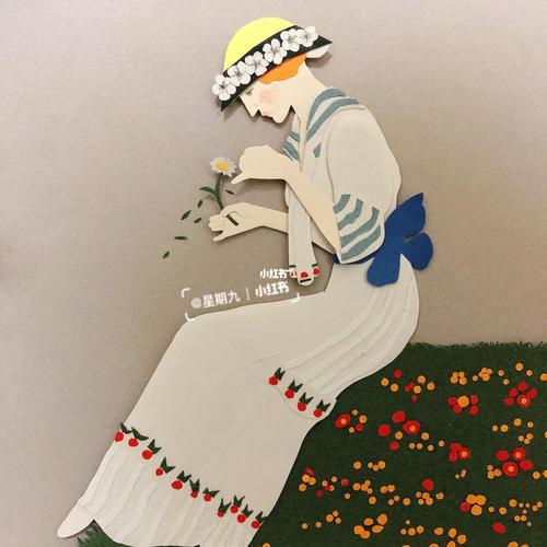 立体拼贴画|复古人物拼贴插画_插画_复古_纸艺_手工制作_diy_空调_diy