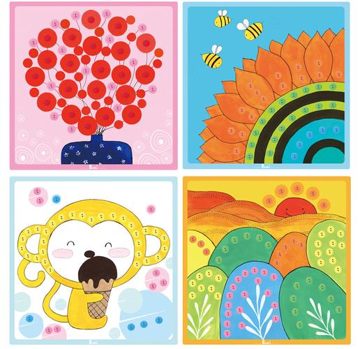 endu恩都纽扣粘贴画 儿童diy手工材料制作包玩具幼儿园创意贴贴画