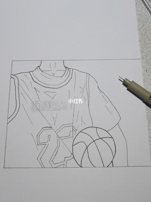 打篮球的男生(附过程图)_篮球_绘画_文化_绘画