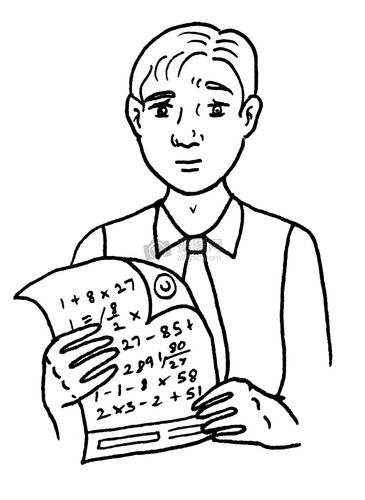 拿着试卷的学生