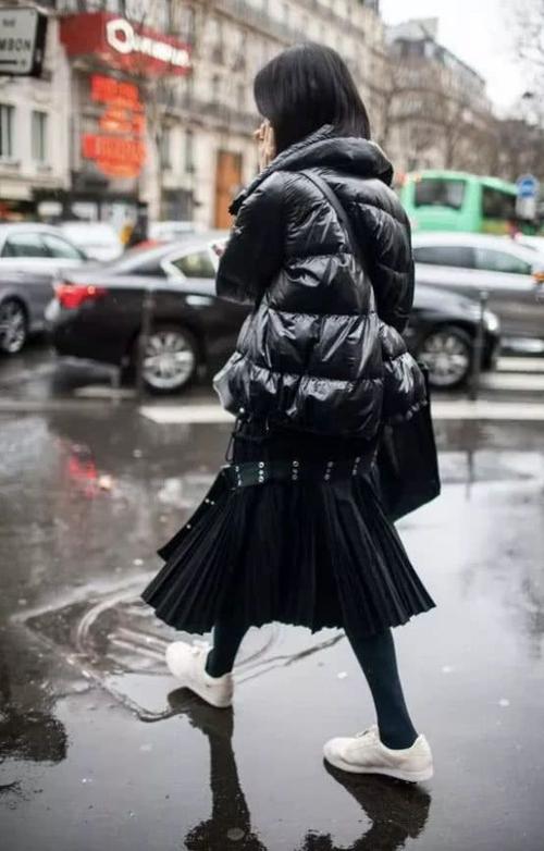 时尚穿搭法则:羽绒服 裙子,裙子里还可以藏着秋裤