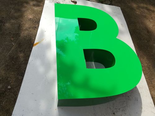 广州厂家铝边led无边发光字 绿色门头招牌立体亚克力无边树脂字