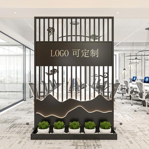 玄关隔断意式轻奢现代铁艺屏风办公室背景墙装饰高墙工业风镂空款式4